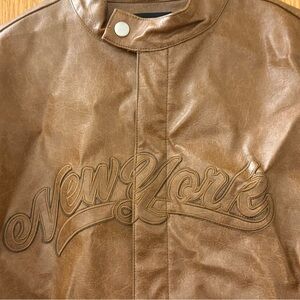 Fashion Nova Brown Faux Leather Jacket